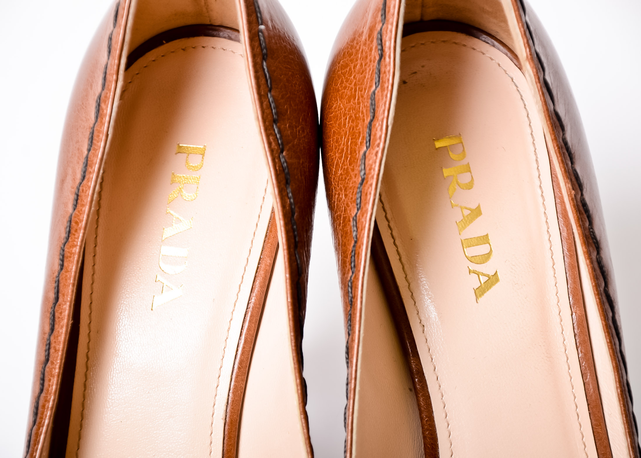 Prada Heels in Brown Leather