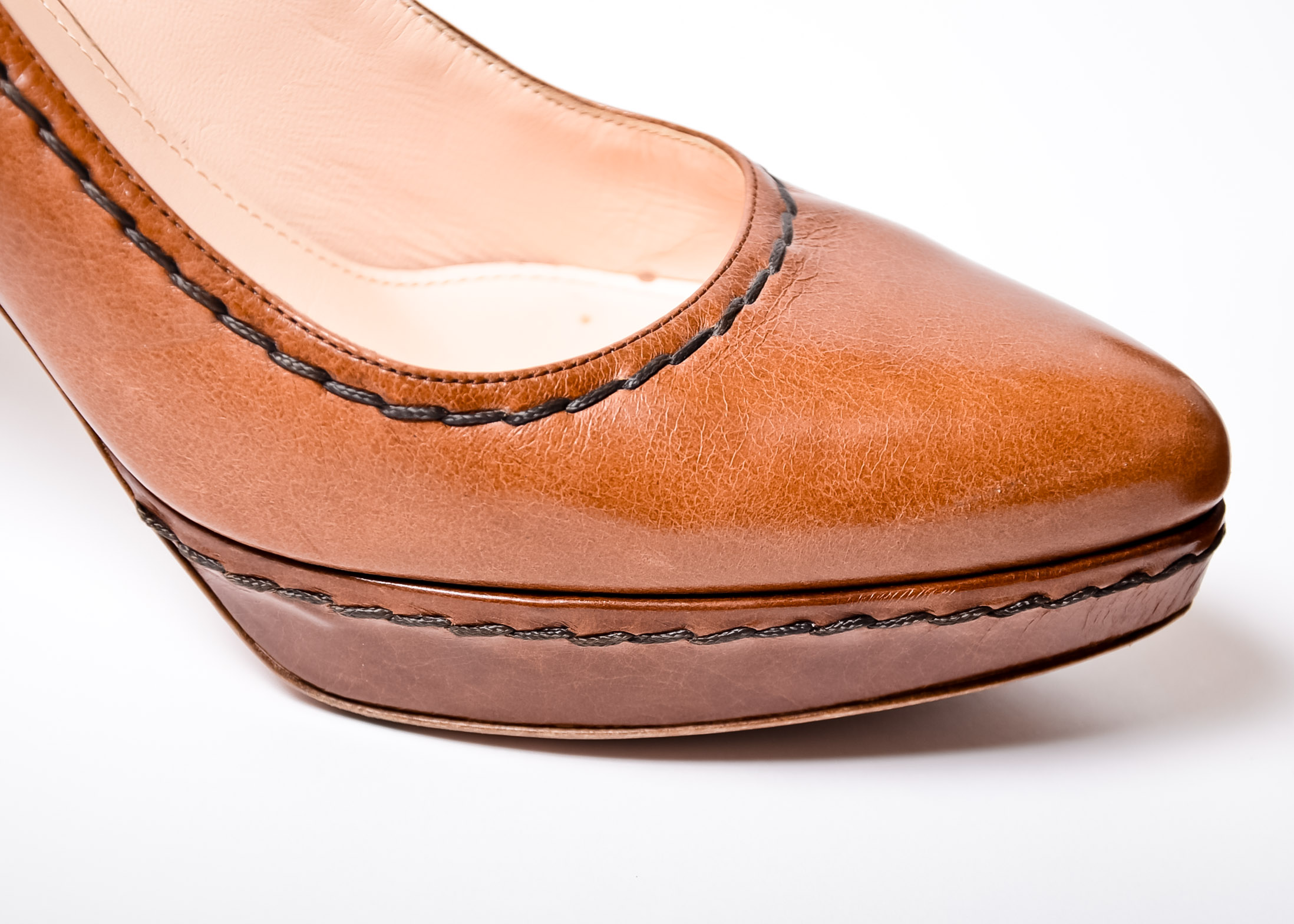 Prada Heels in Brown Leather