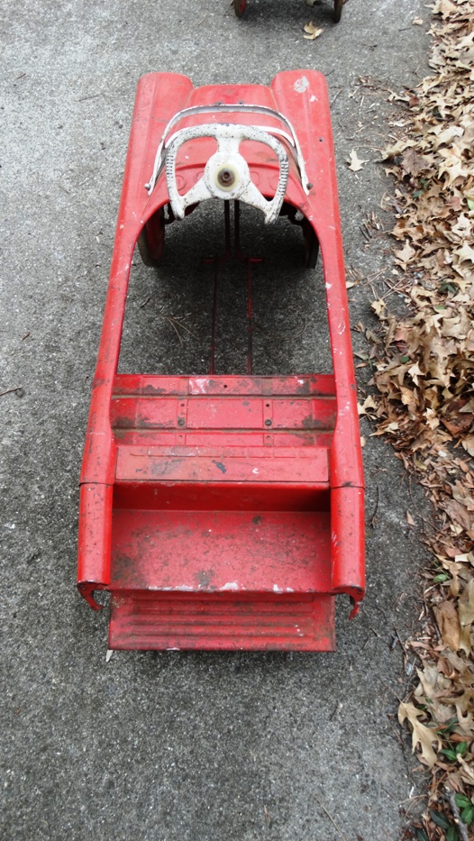 Vintage Murray Fire Car and Radio Flyer Wagon