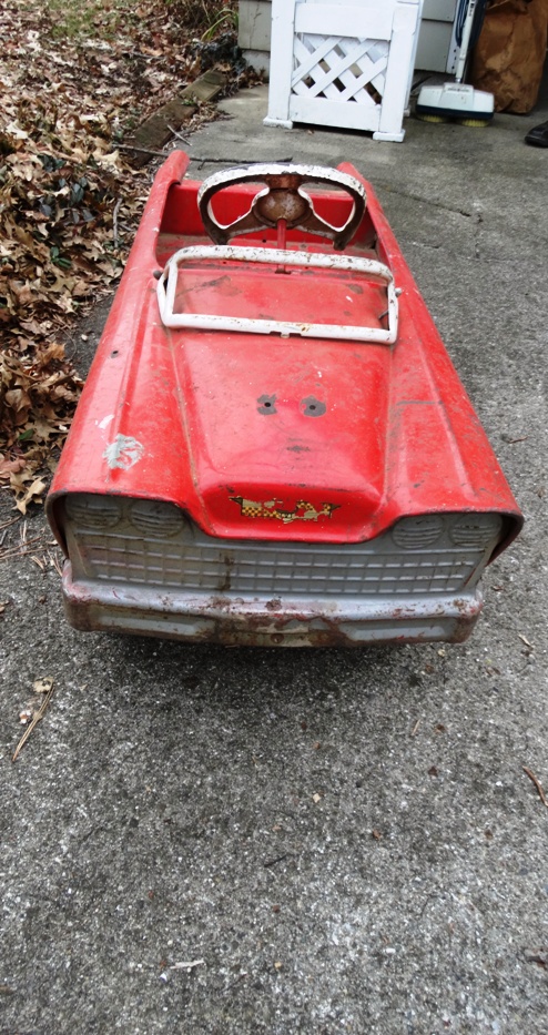 Vintage Murray Fire Car and Radio Flyer Wagon