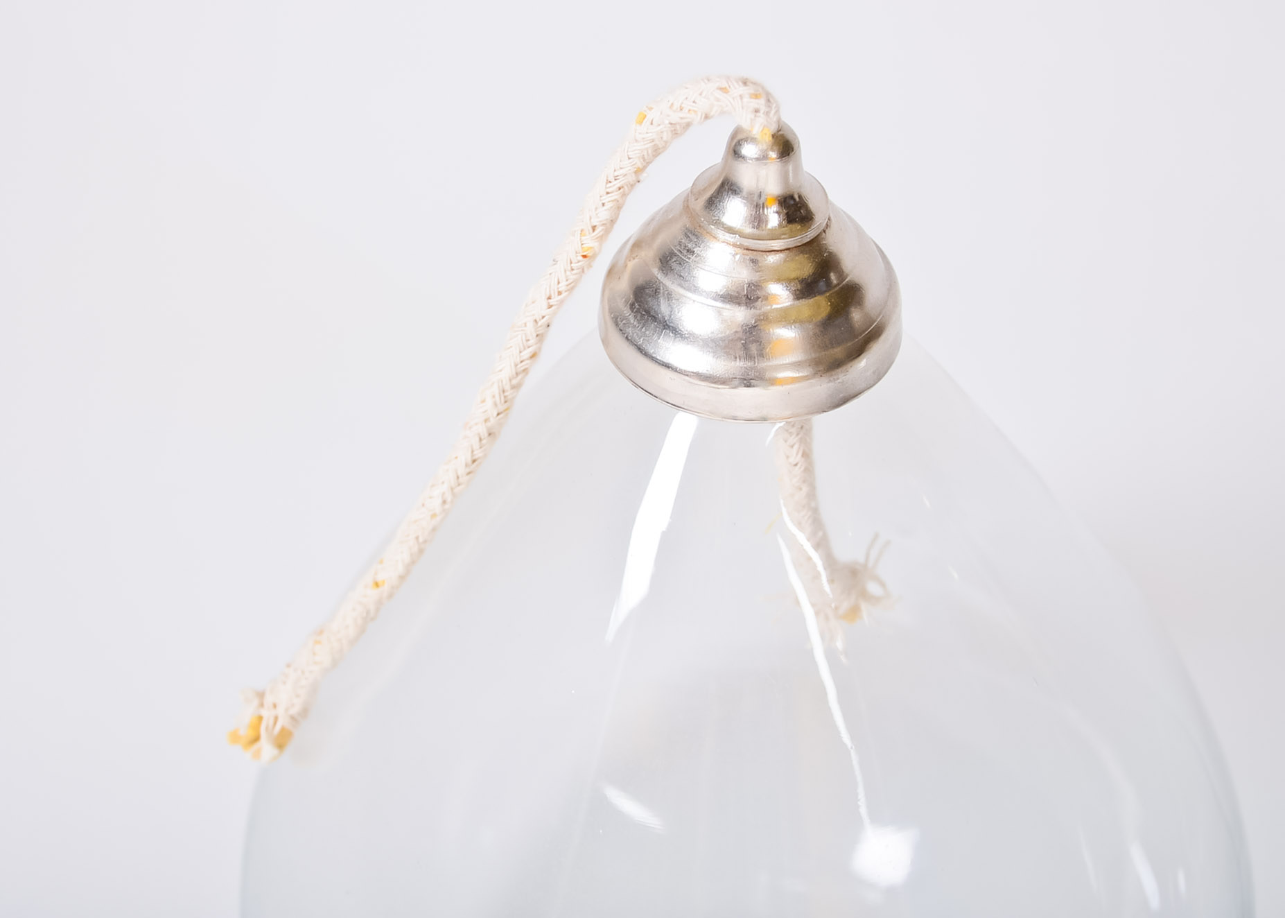 Pair of Blown Glass Oil Lamps