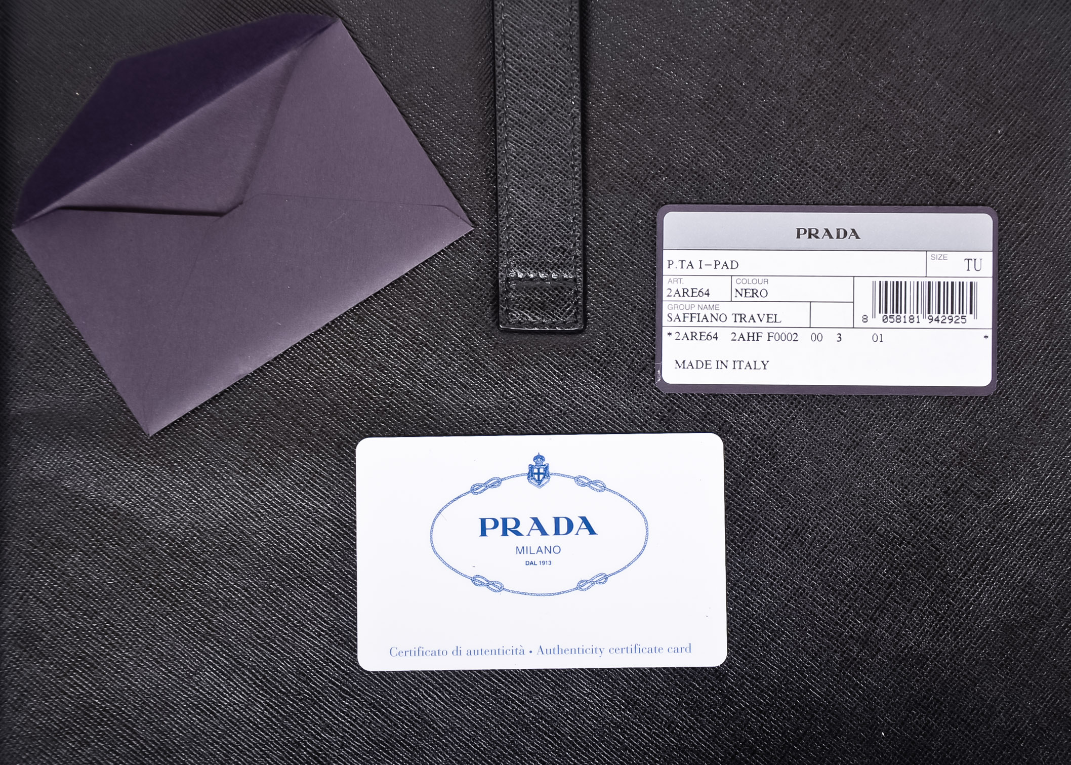 Prada iPad Travel Case in Black Leather