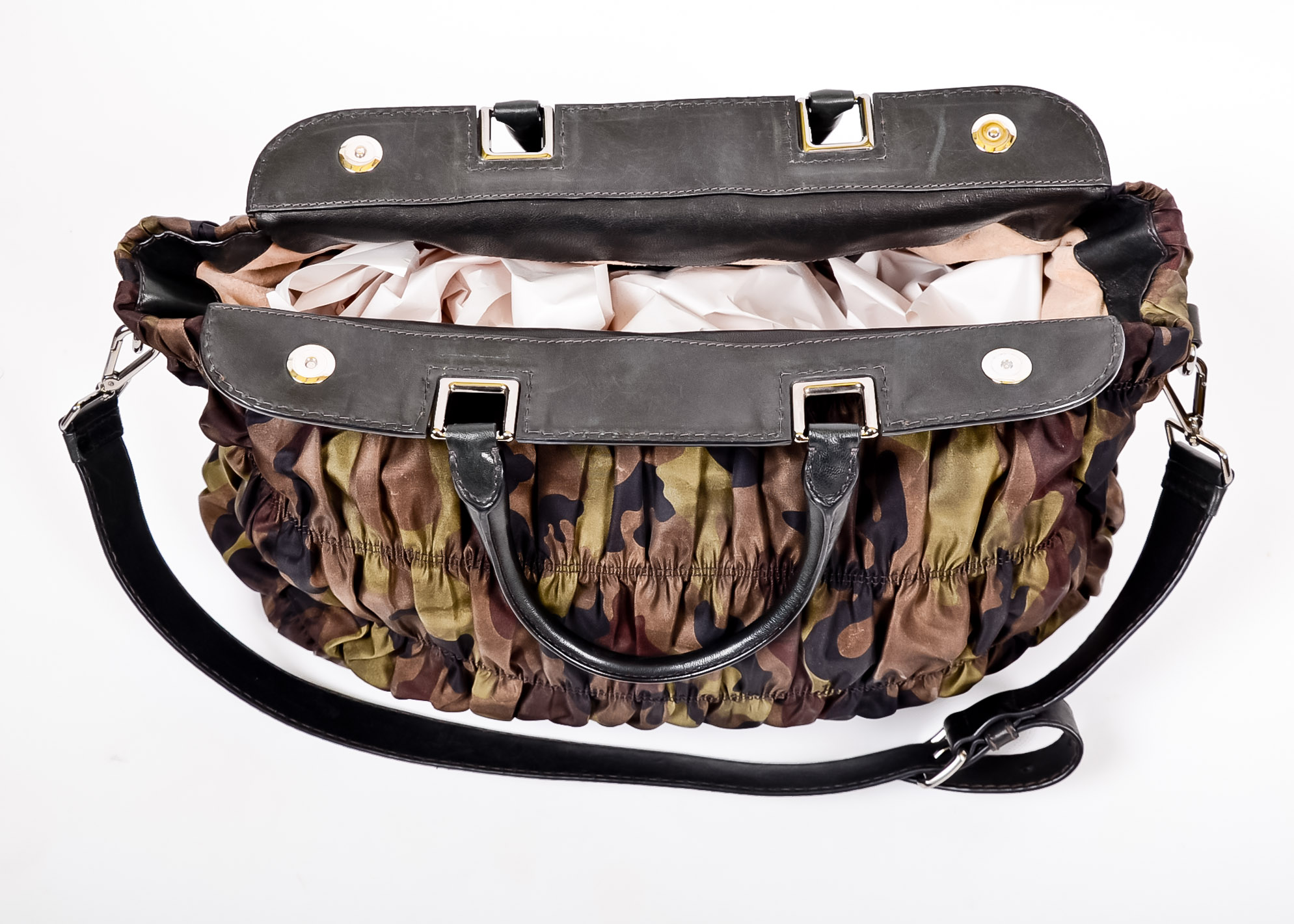 Prada Ruched Camouflage Bag