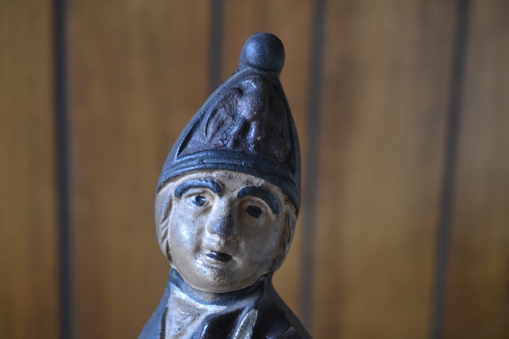 Reproduction Hessian Grenadier Cast Iron Andirons & Hearth Set