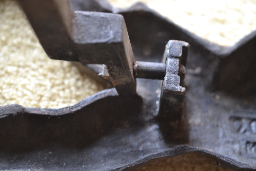 Reproduction Hessian Grenadier Cast Iron Andirons & Hearth Set