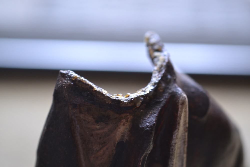 Reproduction Hessian Grenadier Cast Iron Andirons & Hearth Set