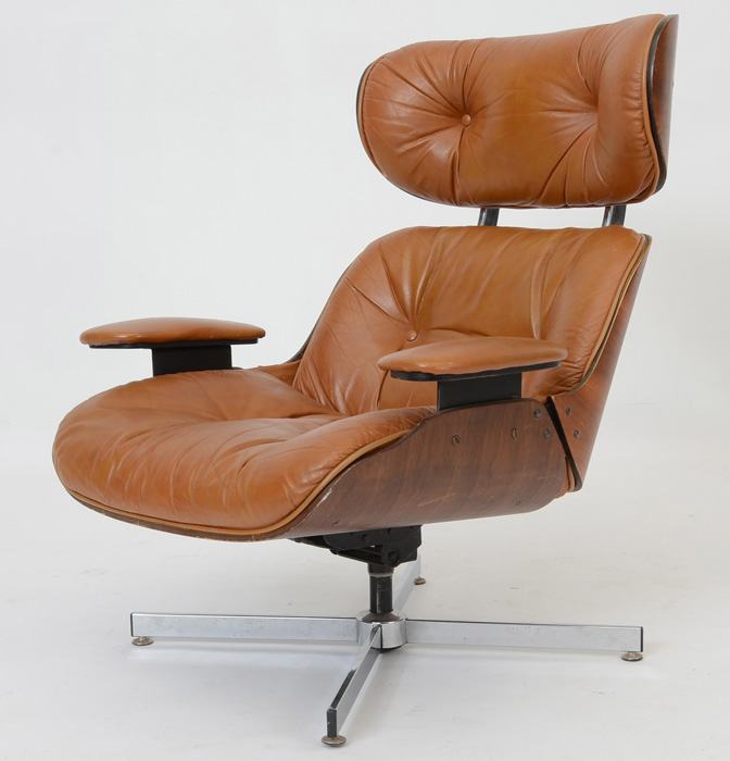 Eames Style Chair with Footstool