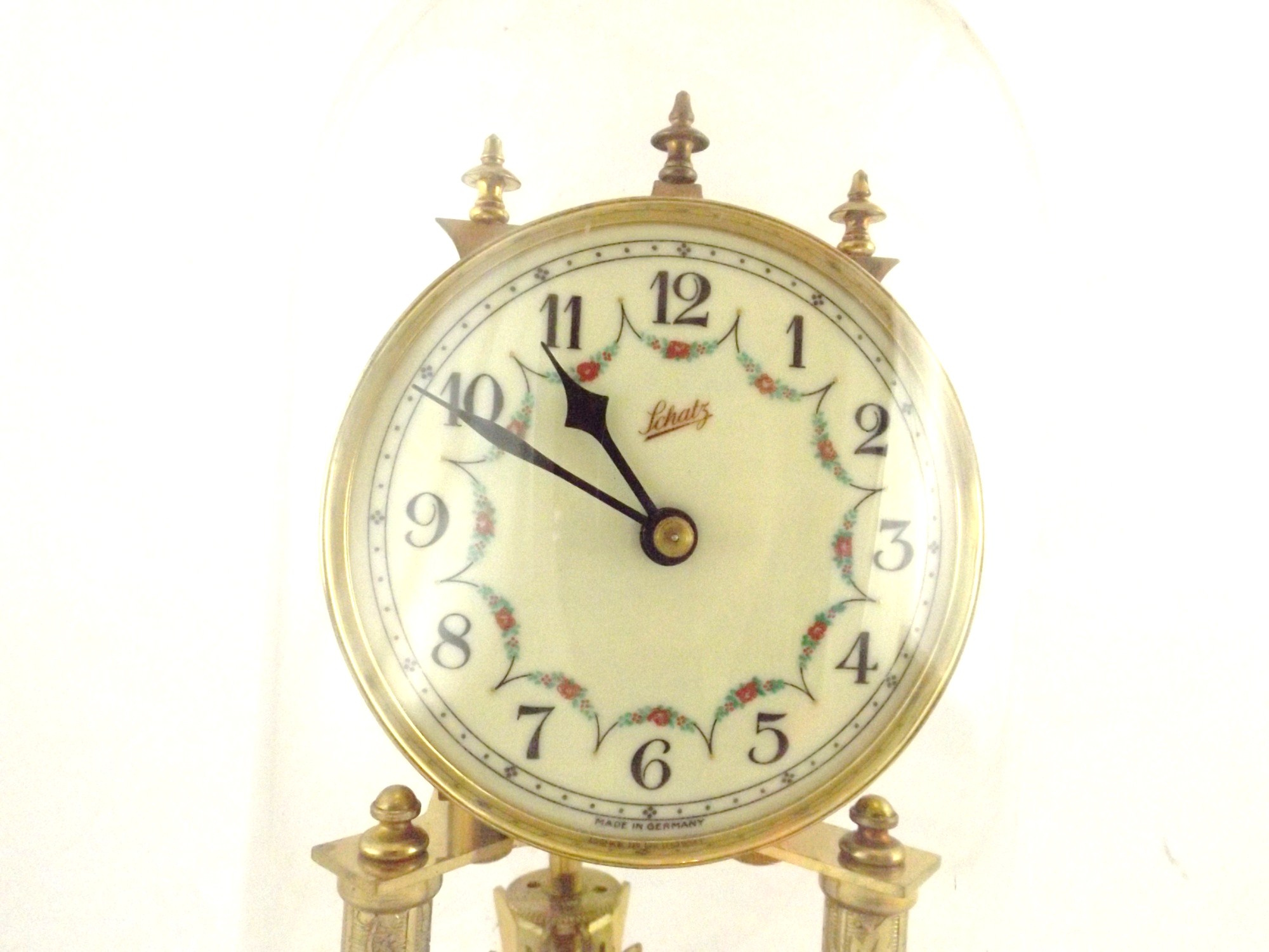 Schatz German Clock with Glass Dome