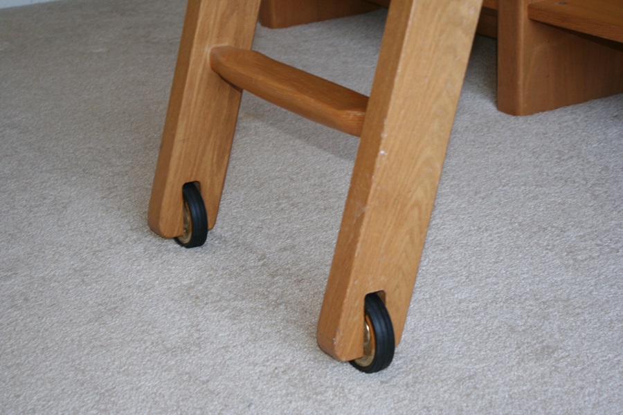 Laerkereden Wall Bookshelf with Rolling Library Ladder