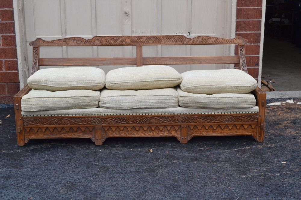 Vintage Romweber "Viking Oak" Sofa With Grapevine Design