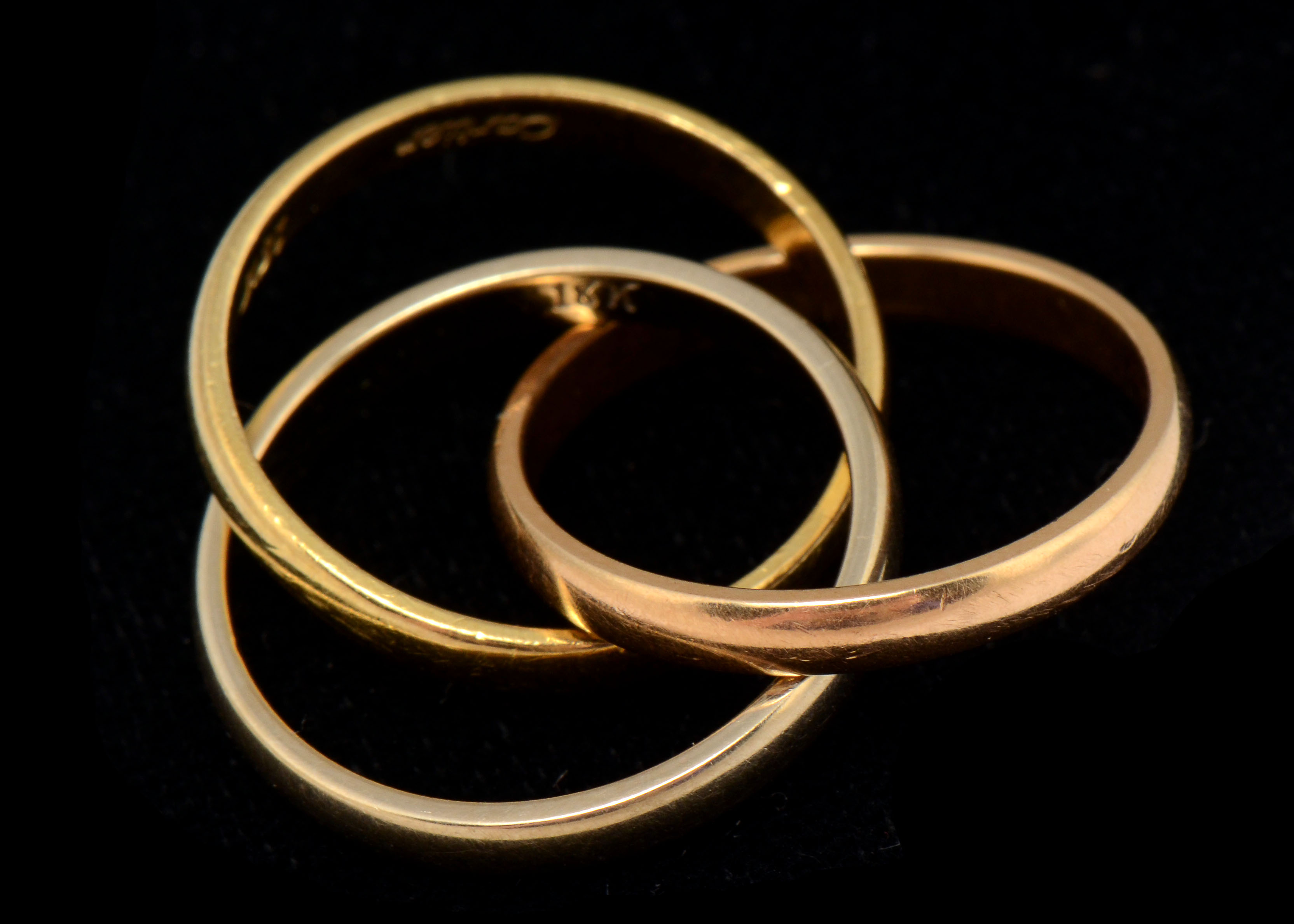 Cartier of Paris 18K Tri-Color Trinity Ring