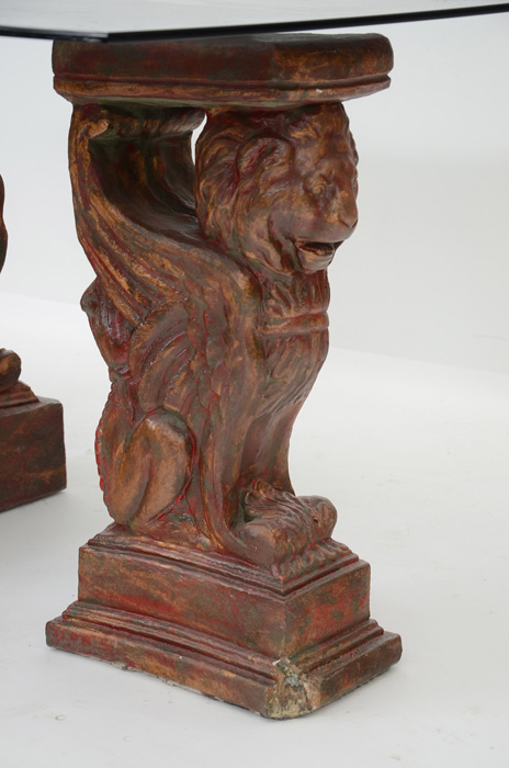 Three Griffin Supports and Glass Top