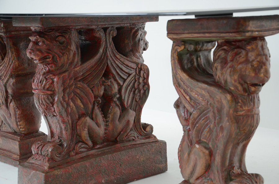 Three Griffin Supports and Glass Top
