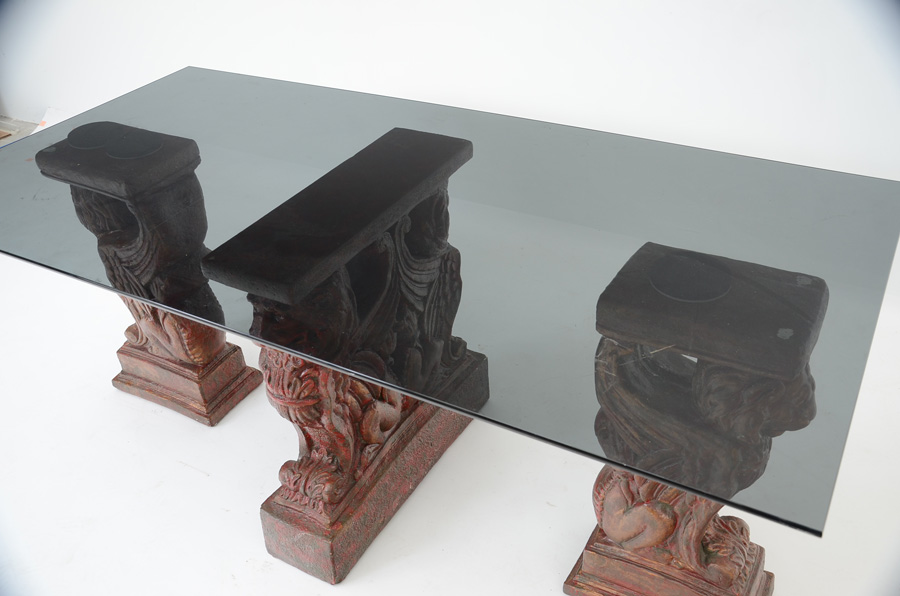 Three Griffin Supports and Glass Top