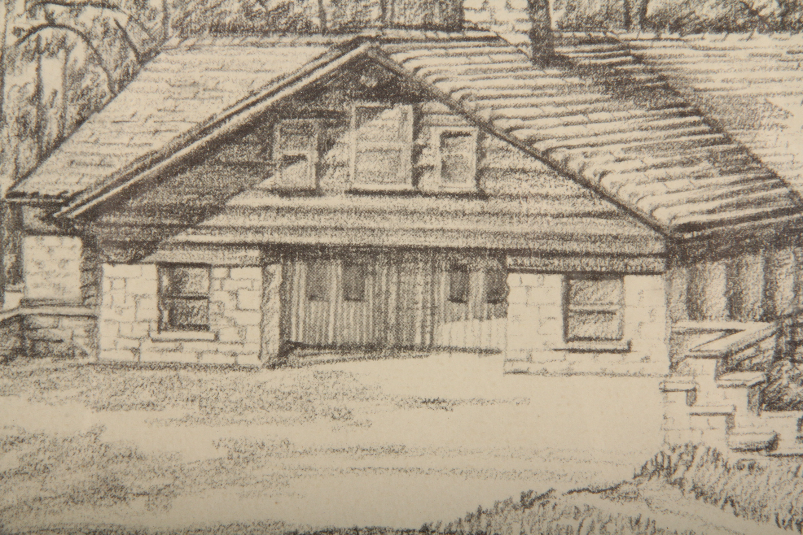Lydia M. Reeder Drawing, "Lake Hope Lodge"