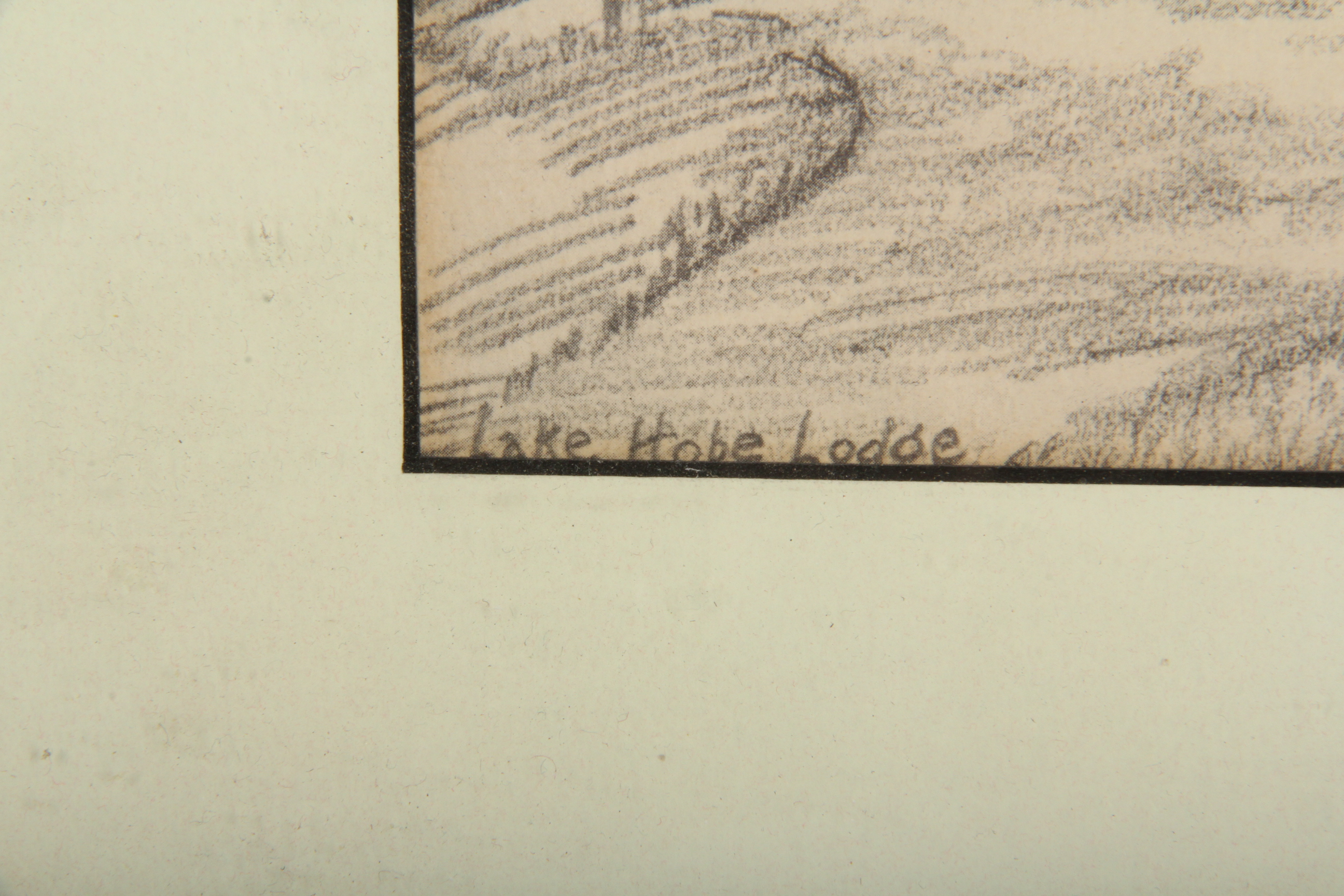 Lydia M. Reeder Drawing, "Lake Hope Lodge"