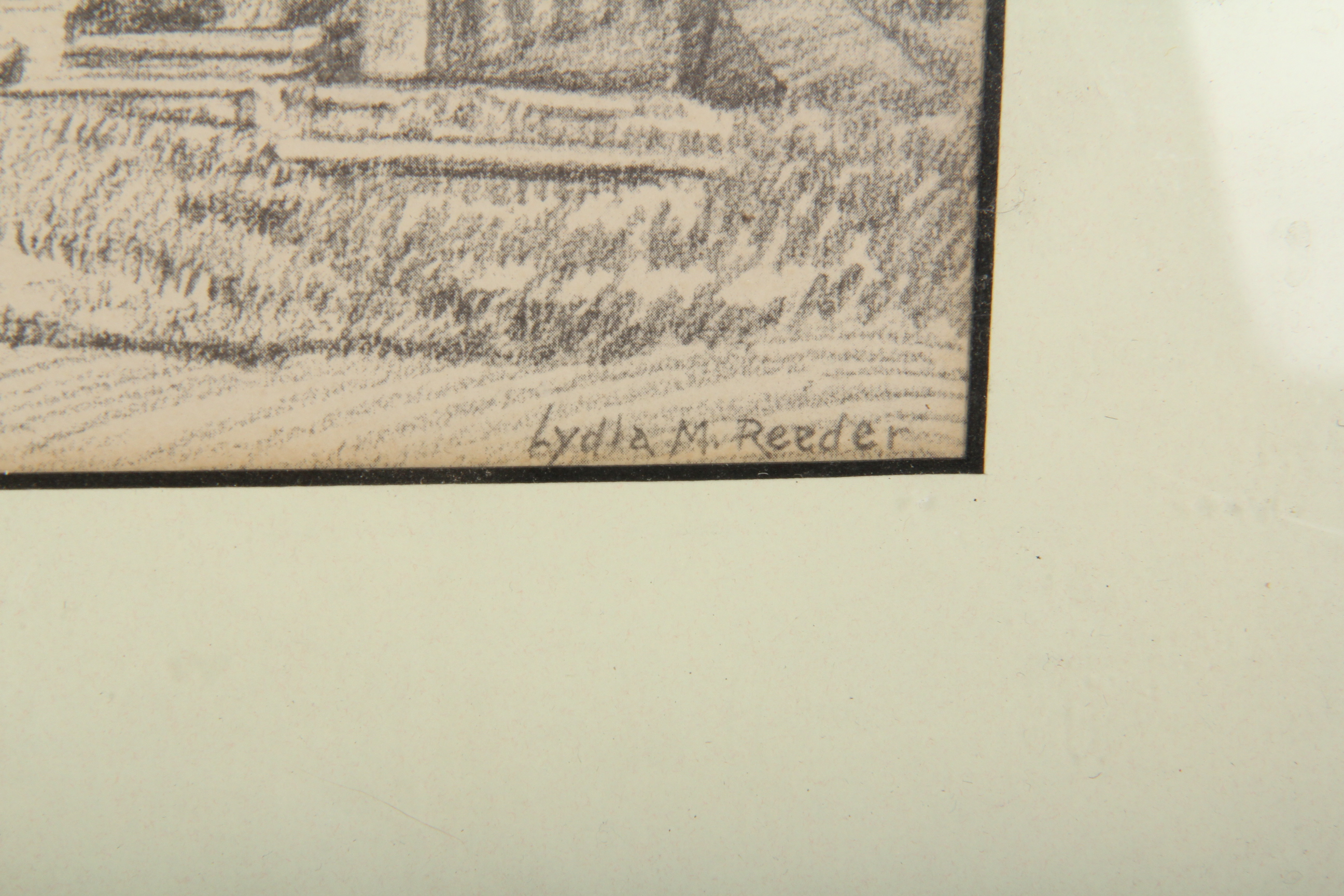 Lydia M. Reeder Drawing, "Lake Hope Lodge"