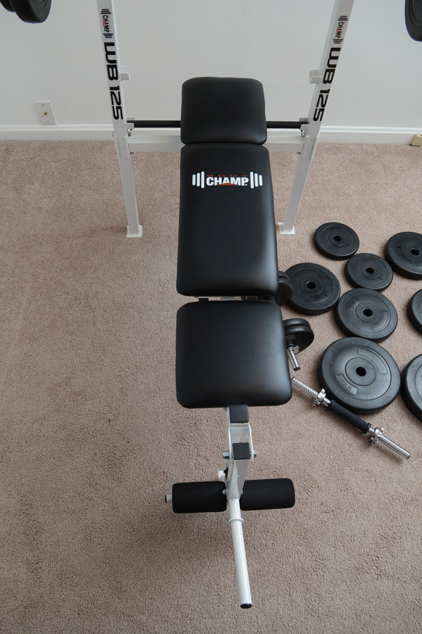 Body Champ WB125 Pro-Spirit Free Weight Bench and Weights