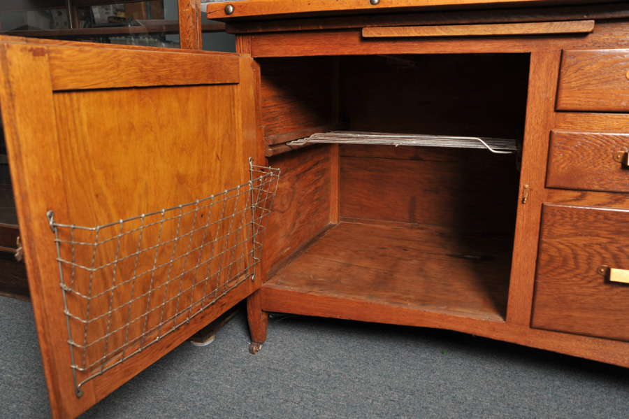 Sellers Kitchen Cabinet in Golden Oak Finish