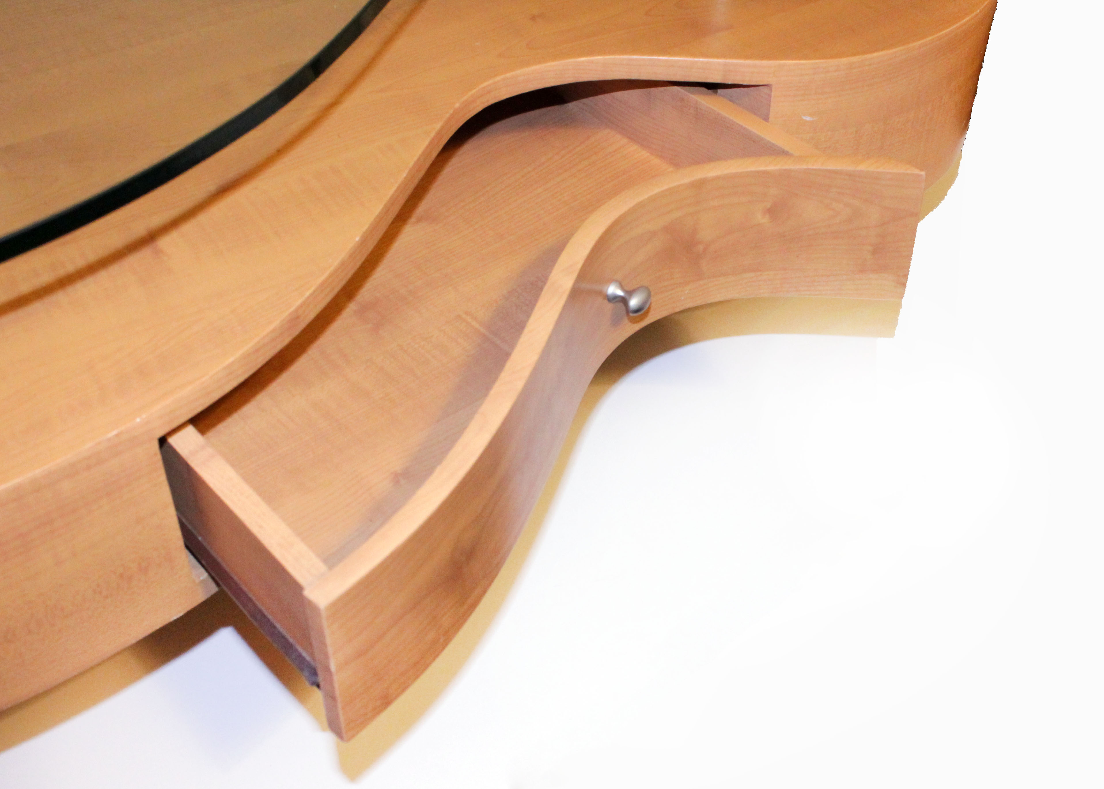 Mid Century Modern Style Kidney Shaped Glass Top Table