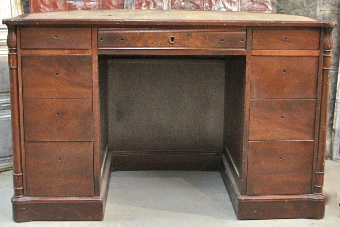 Unique Curved Mahogany Desk