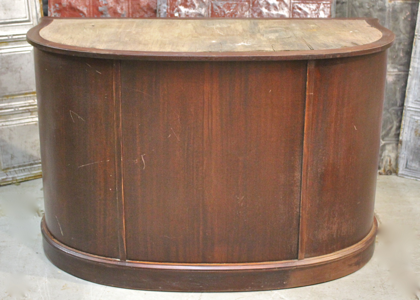 Unique Curved Mahogany Desk