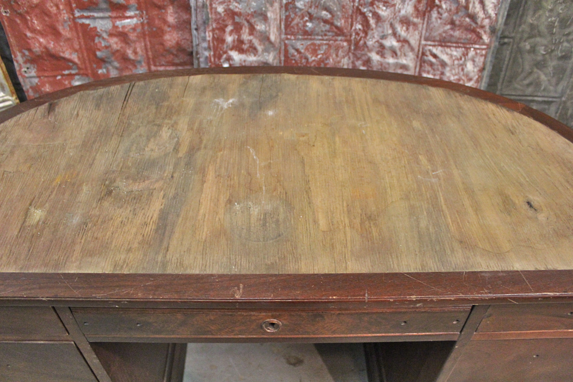 Unique Curved Mahogany Desk