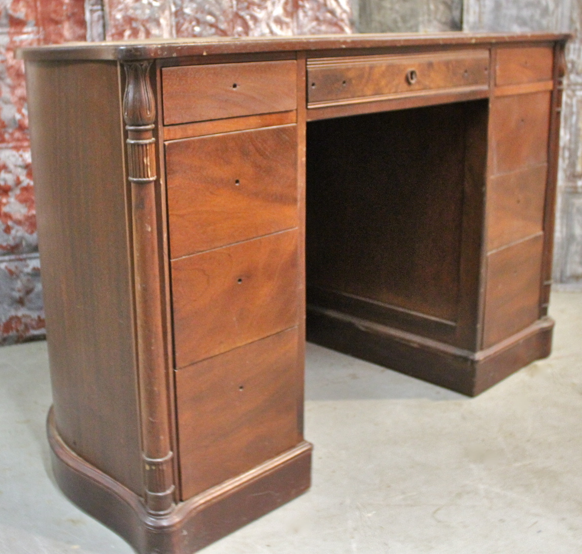 Unique Curved Mahogany Desk