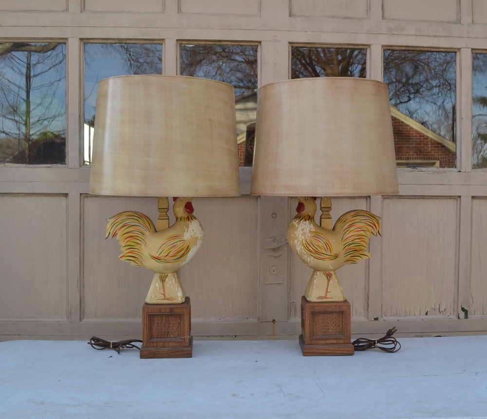 Pair Of Mid Century Chicken Table Lamps By Rom Weber