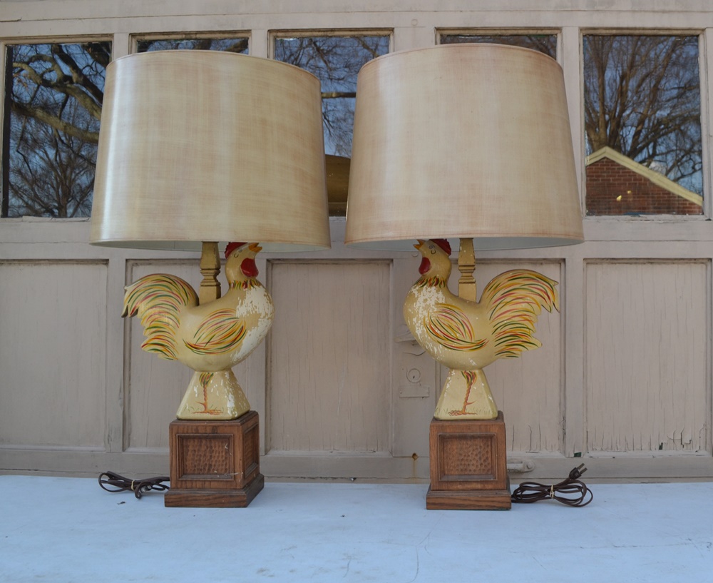 Pair Of Mid Century Chicken Table Lamps By Rom Weber