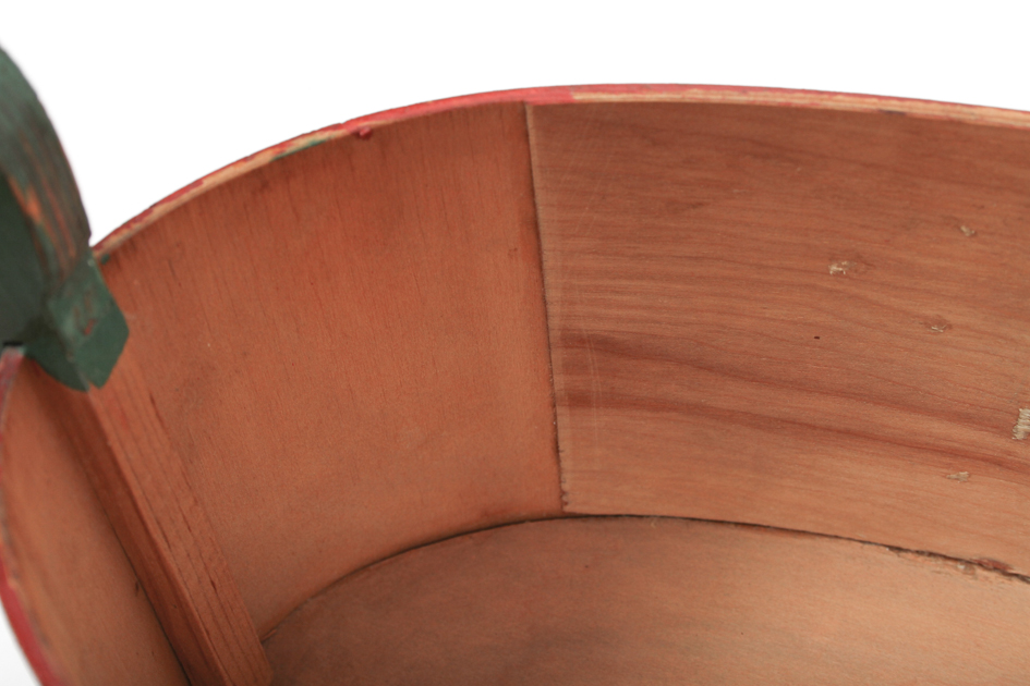 Antique Scandinavian Hand-Painted Bent Wood Box