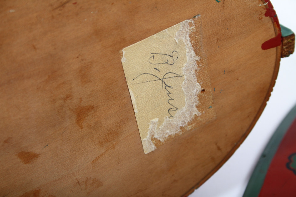 Antique Scandinavian Hand-Painted Bent Wood Box