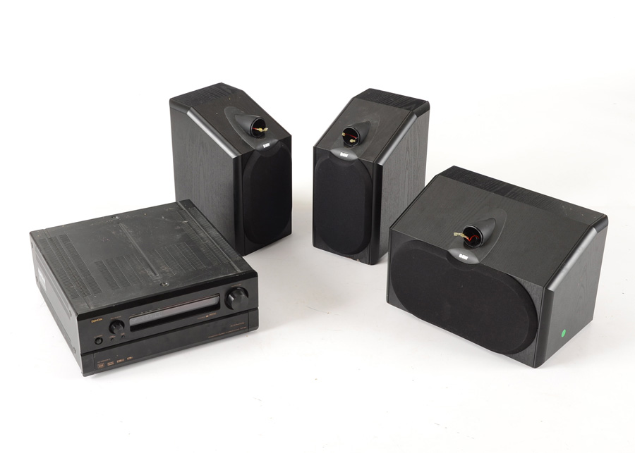 Denon Reciver and Three B&W Speakers
