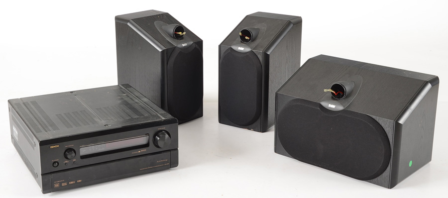 Denon Reciver and Three B&W Speakers