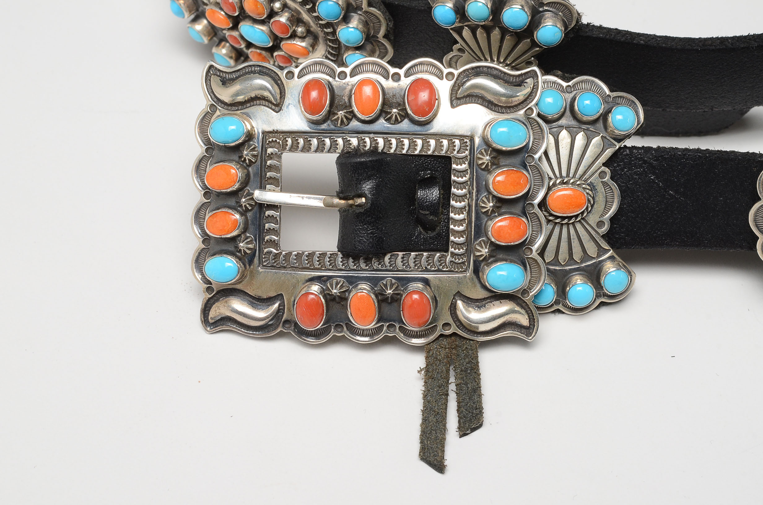 Exquisite Andy Cadman Navajo Sterling Multi-Stone Concho Belt