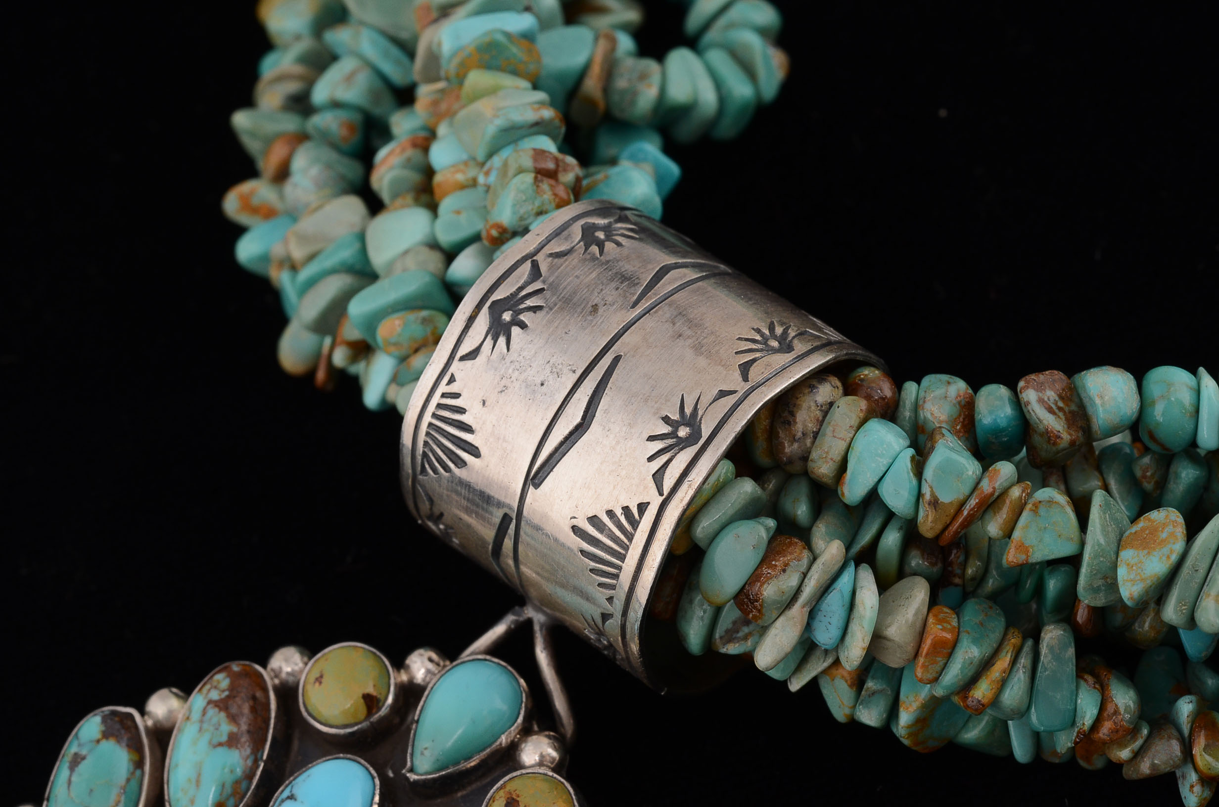 Rocki Gorman Santa Fe Designer Turquoise and Sterling Necklace