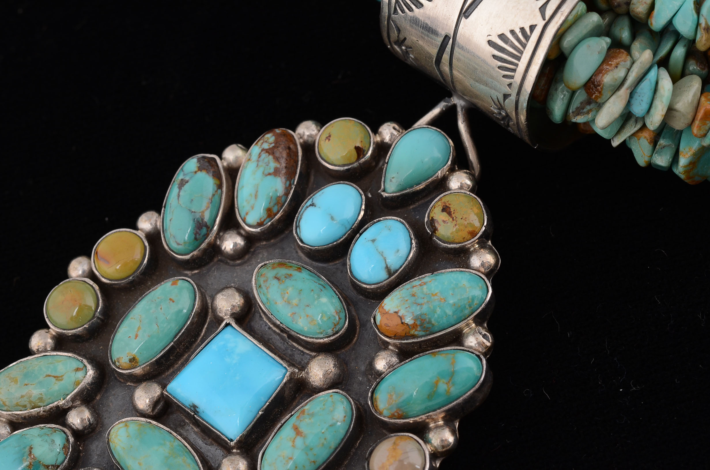 Rocki Gorman Santa Fe Designer Turquoise and Sterling Necklace