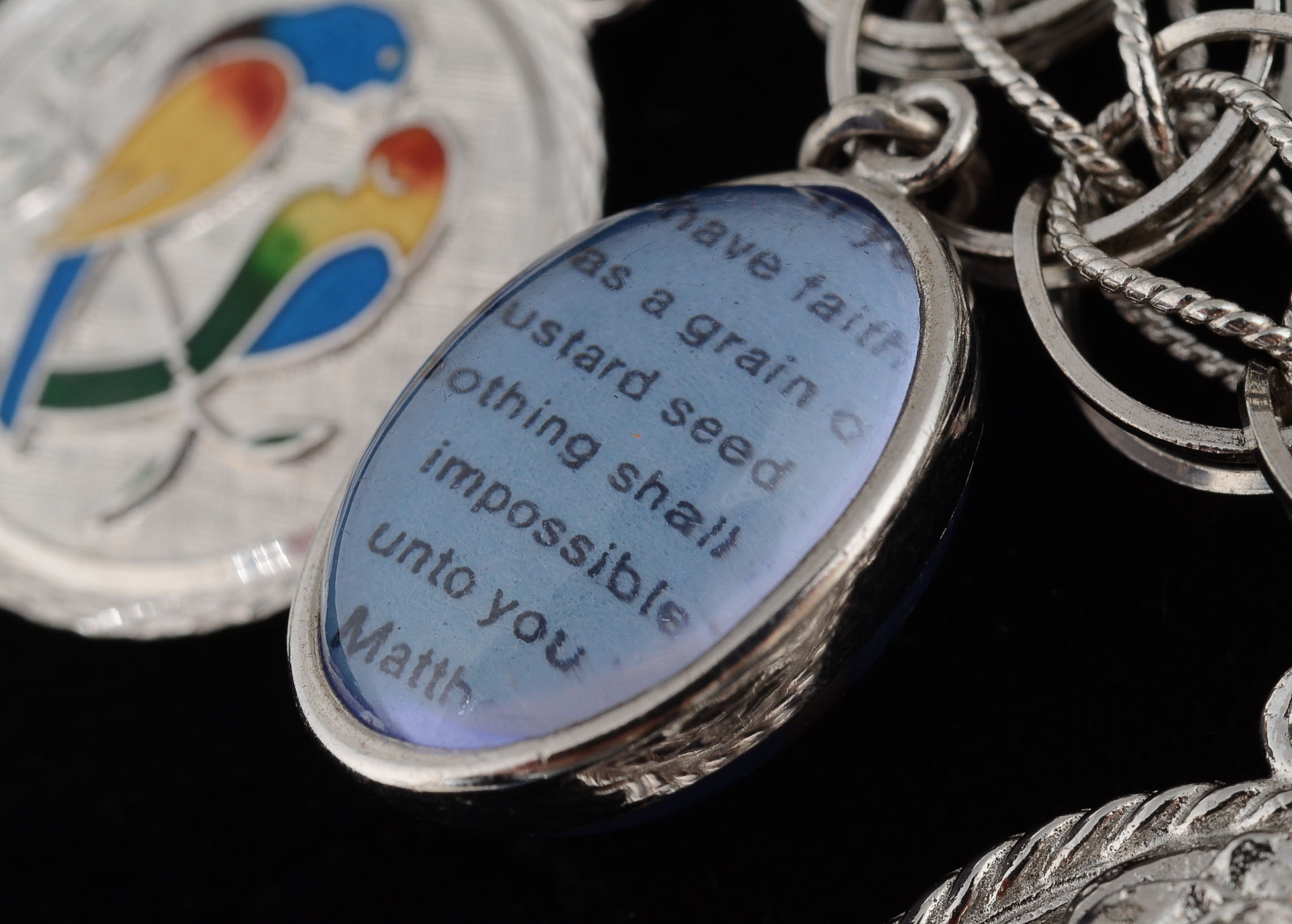 Sterling and Silver Tone Metal Charm Bracelet