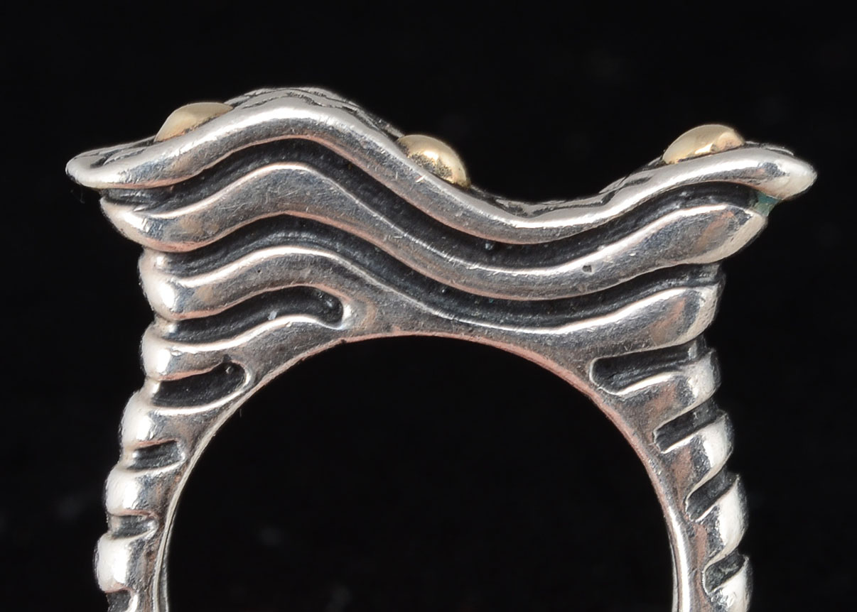 Diane Malouf 925 Sterling Silver and 14K Ring