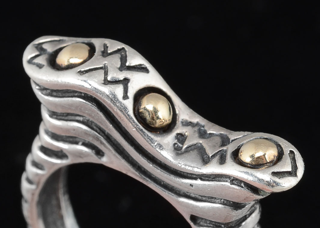 Diane Malouf 925 Sterling Silver and 14K Ring