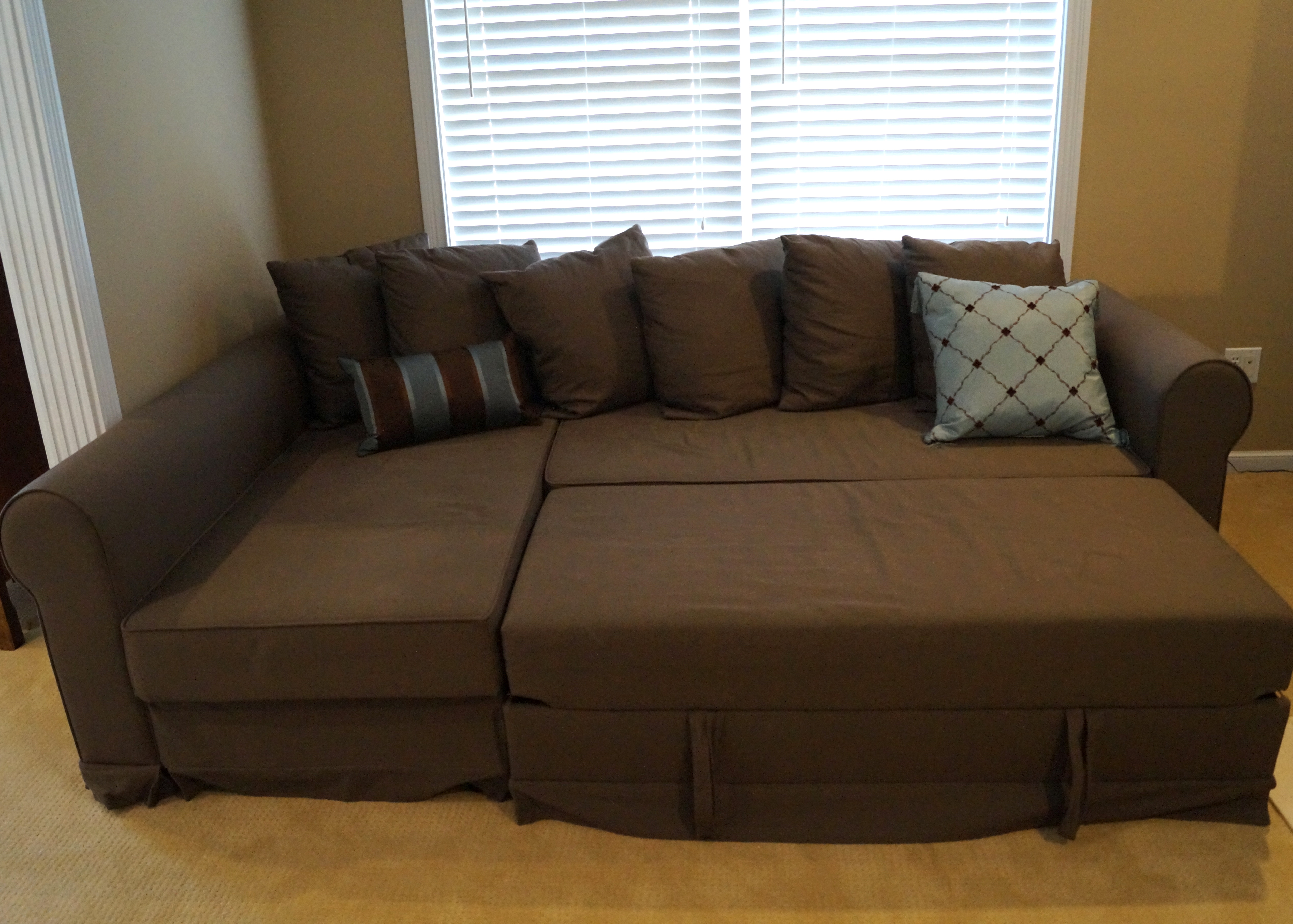 IKEA Moheda Corner Storage Sofa-Bed with Pull-Out Ottoman