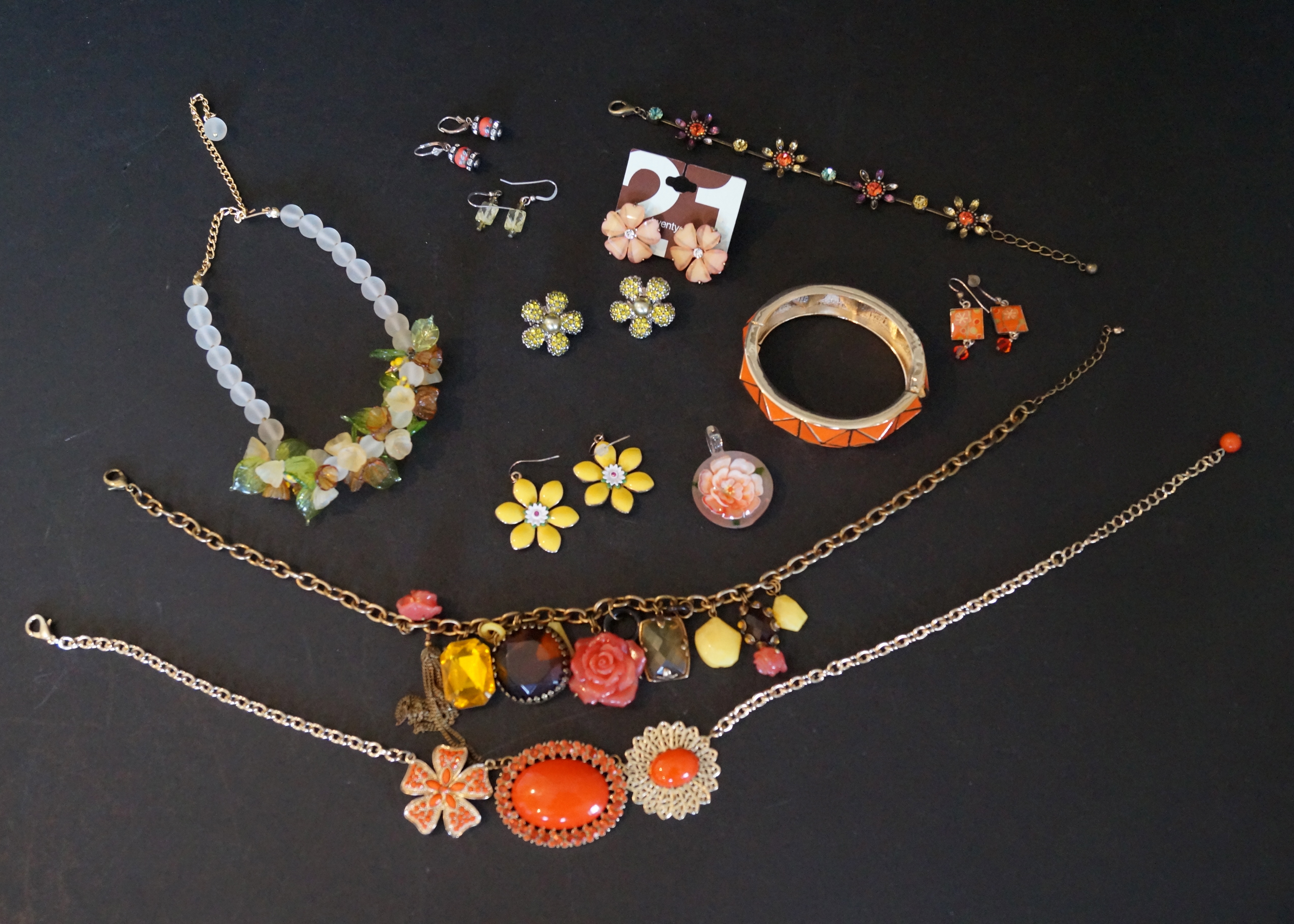 Costume Jewelry In Yellow and Orange