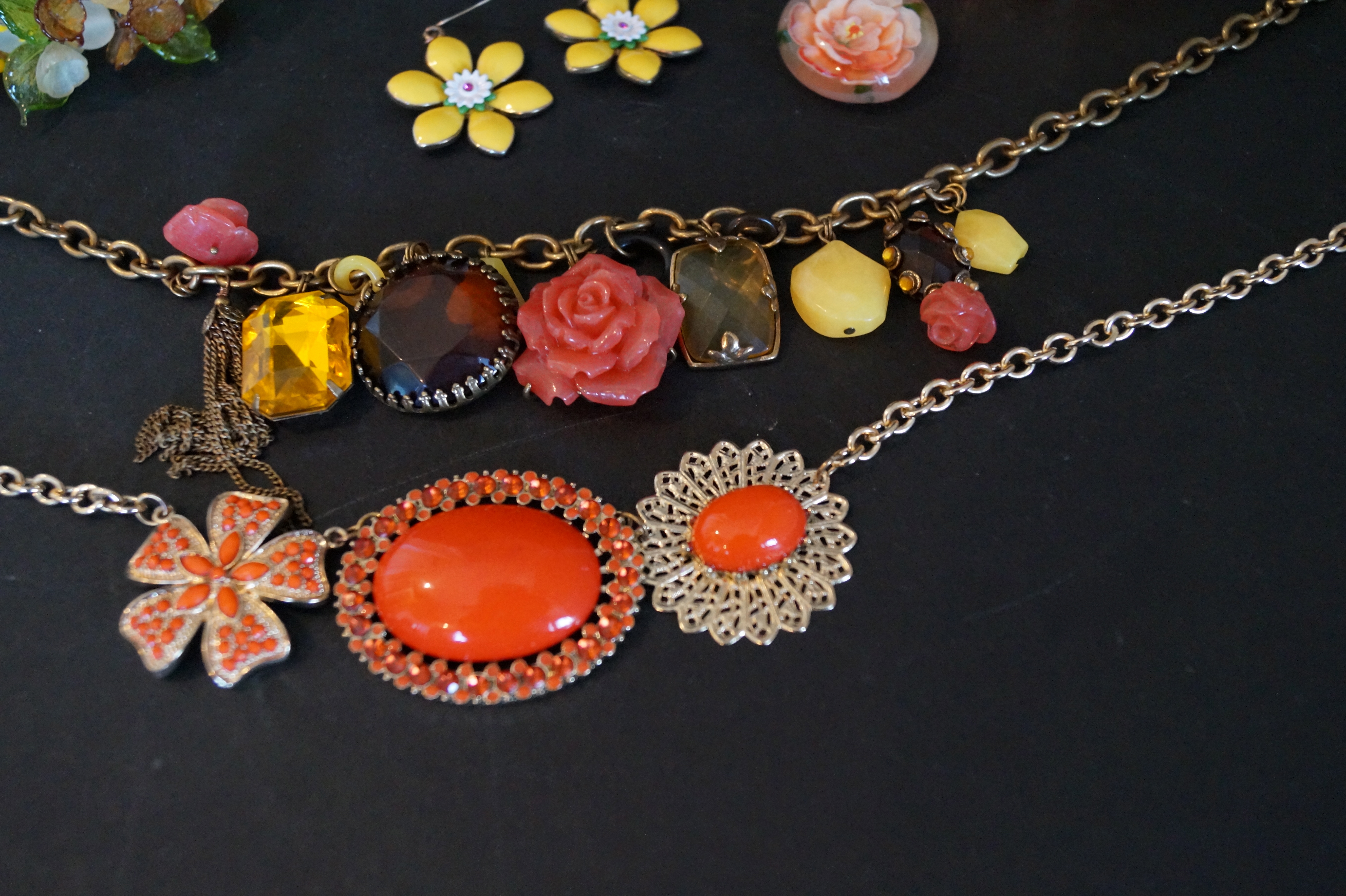 Costume Jewelry In Yellow and Orange