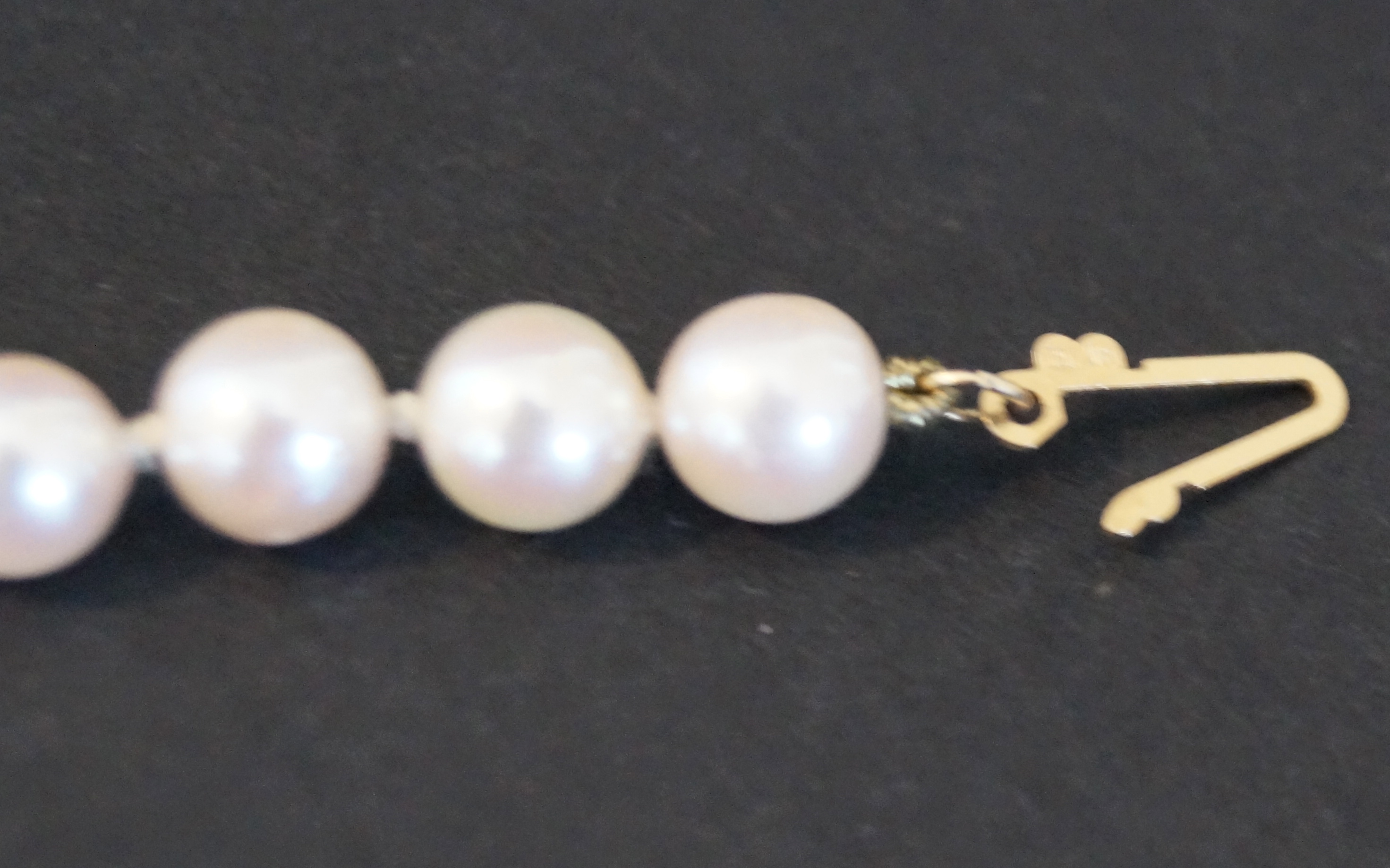 Cultured Pearl Necklace and Bracelet with 14K Gold Clasps