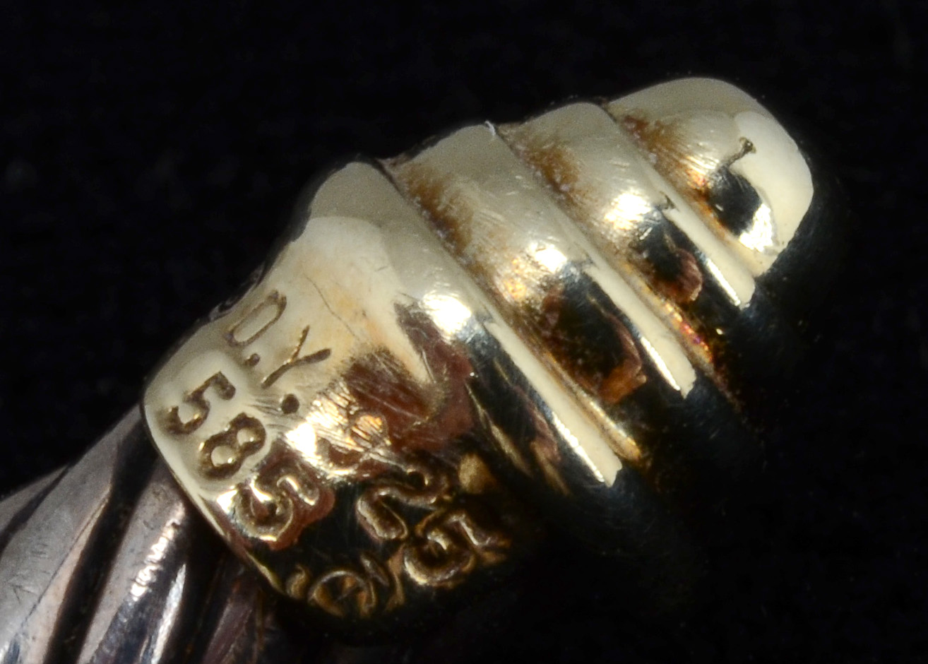 David Yurman 14K Yellow Gold and Sterling Silver Cuff Bracelet