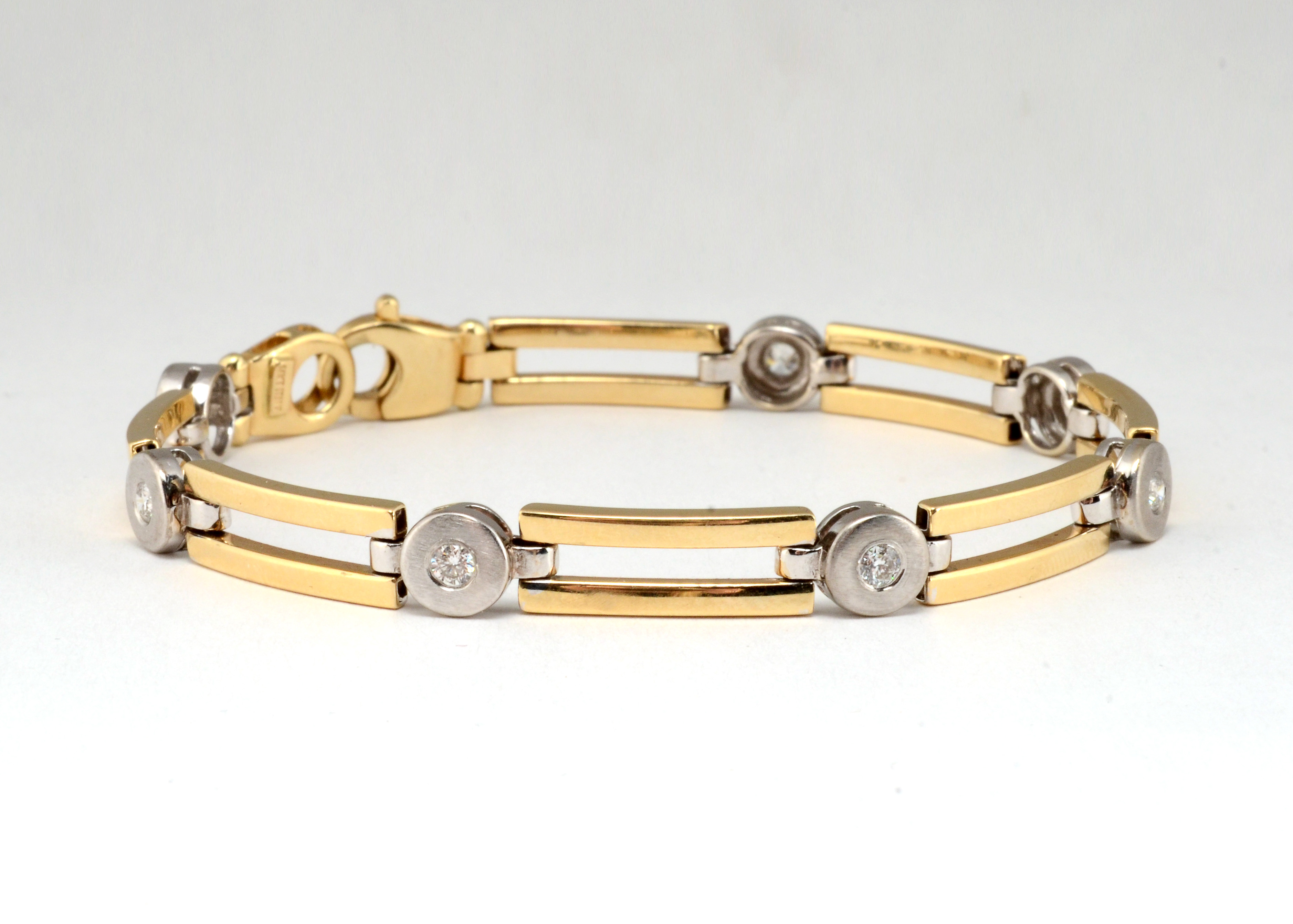 14K Yellow and White Gold Diamond Bracelet