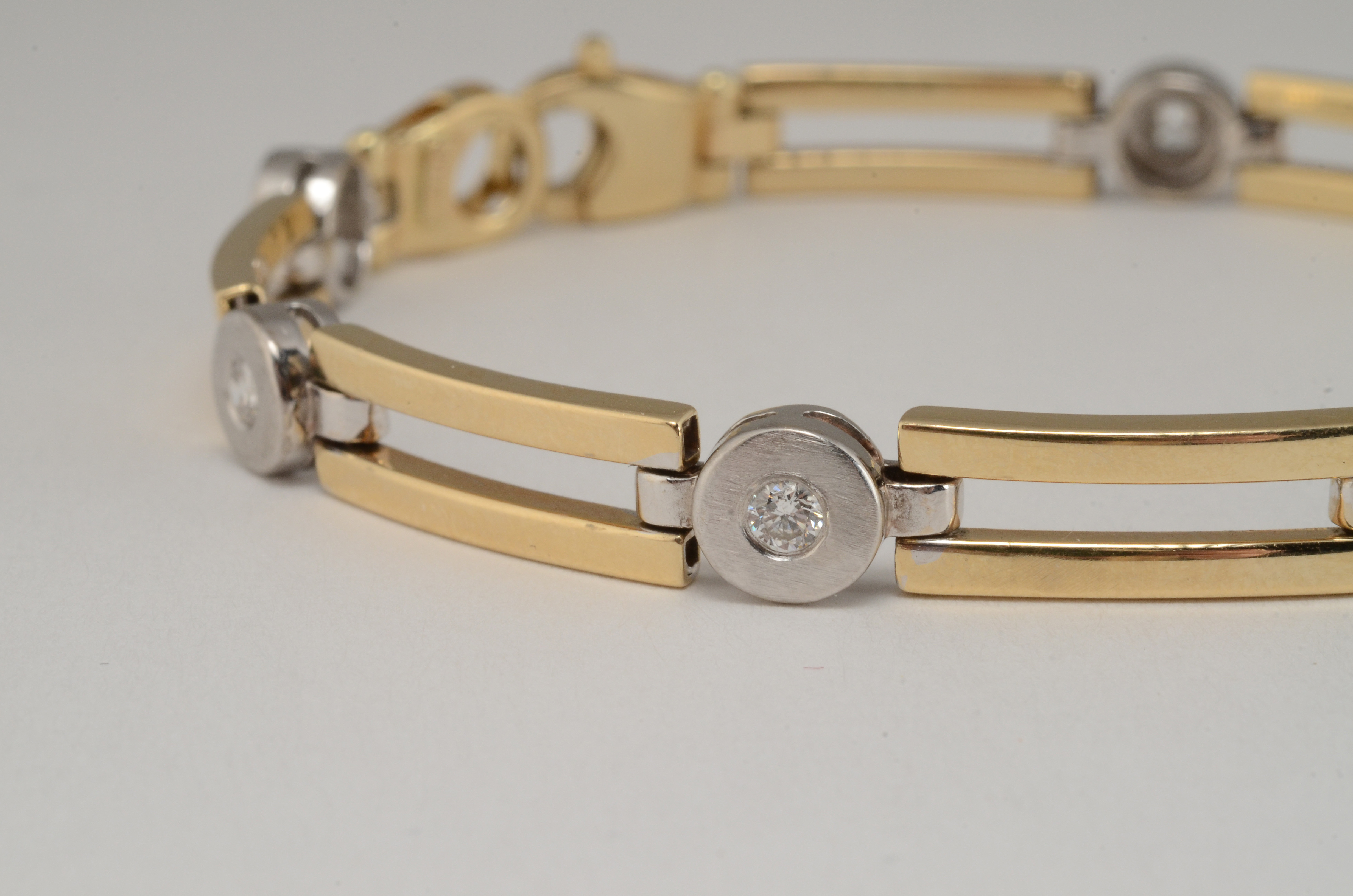 14K Yellow and White Gold Diamond Bracelet