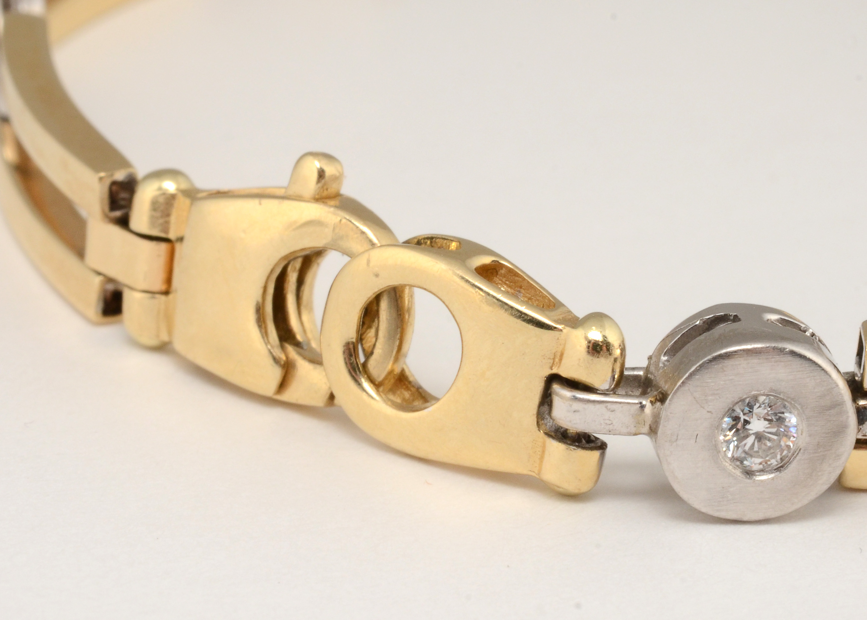 14K Yellow and White Gold Diamond Bracelet