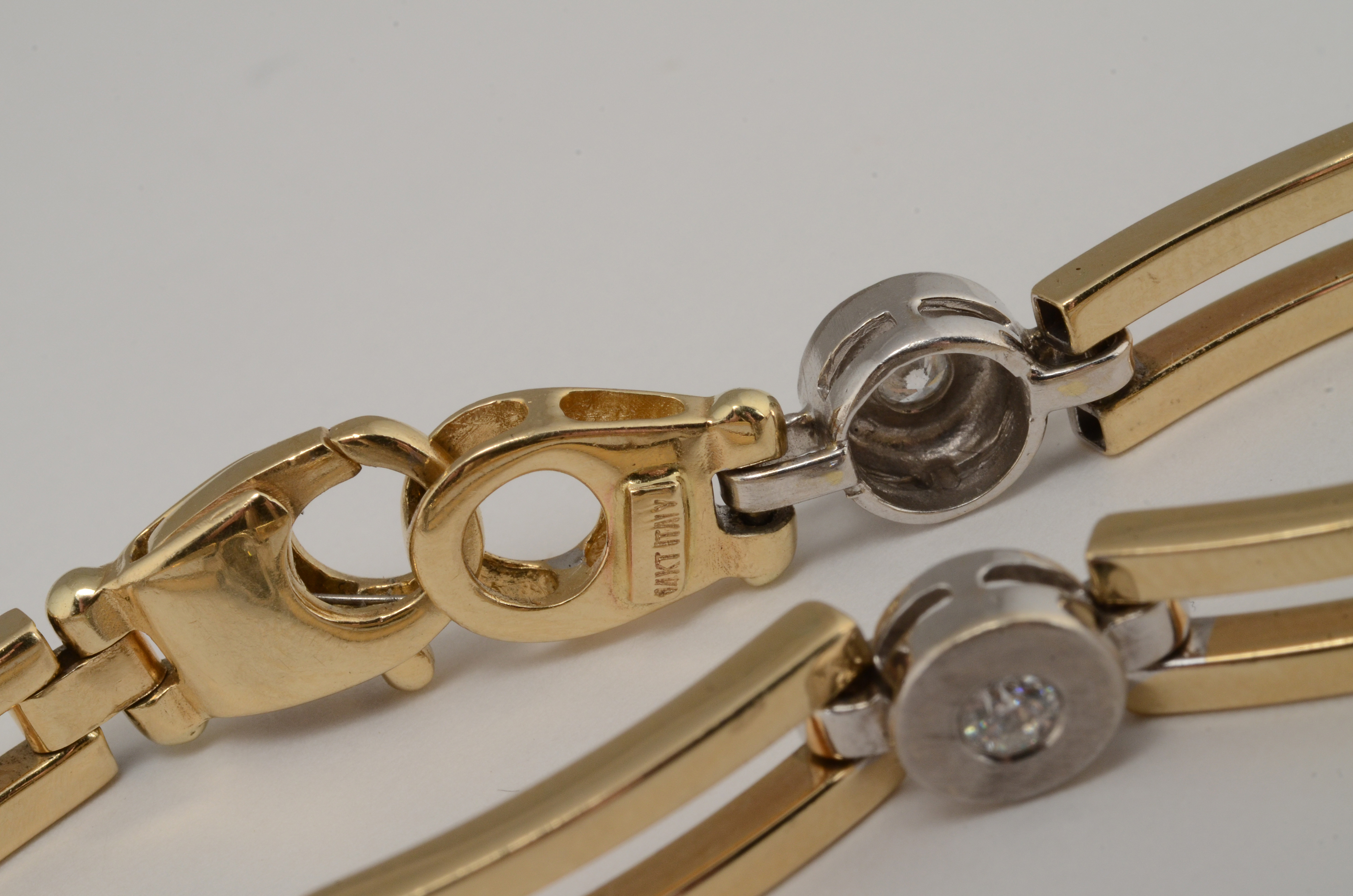 14K Yellow and White Gold Diamond Bracelet