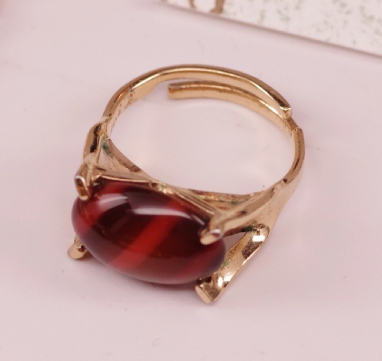 Vintage Costume Jewelry with Etched Amber Glass Bracelet